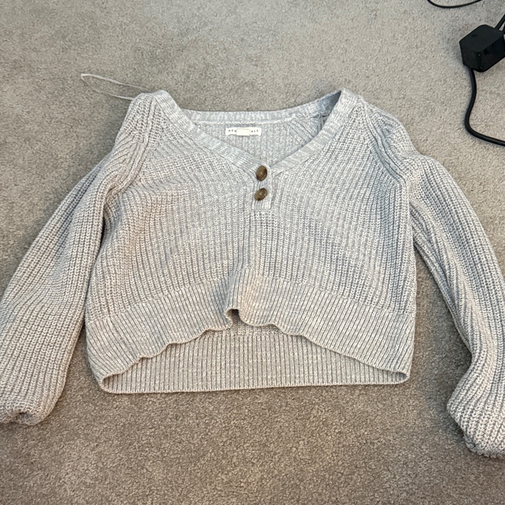 Aeropostale Gray V-Neck Sweater
